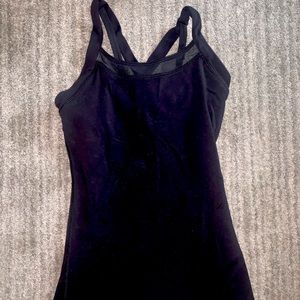 Black lululemon tank top with mesh (built in bra)